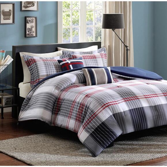 Mint Intelligent Design Caleb Comforter Set Blue 5 Total Pieces - Picture 2 of 8